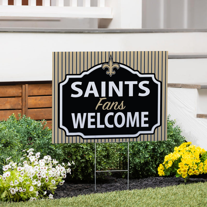 New Orleans Saints Yard Sign, "Fans Welcome"