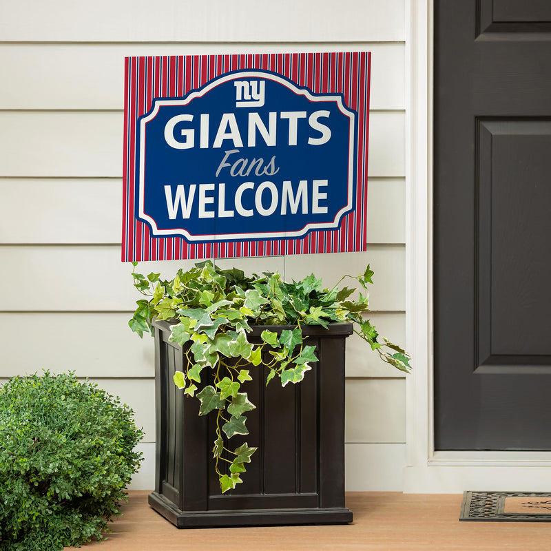 New York Giants Yard Sign, "Fans Welcome"