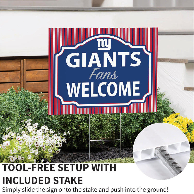 New York Giants Yard Sign, "Fans Welcome"
