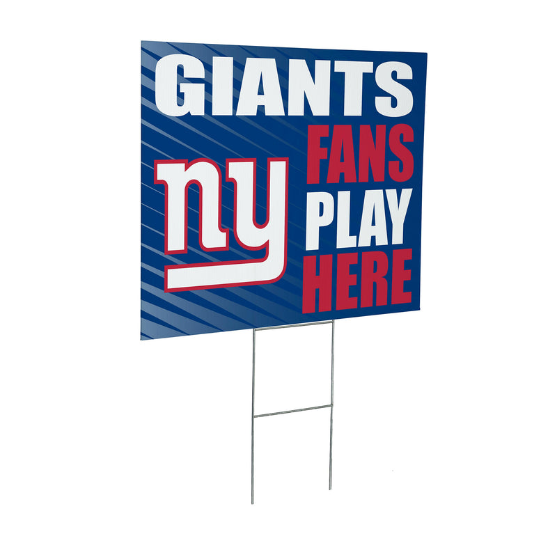 New York Giants Yard Sign "Fans Play Here"