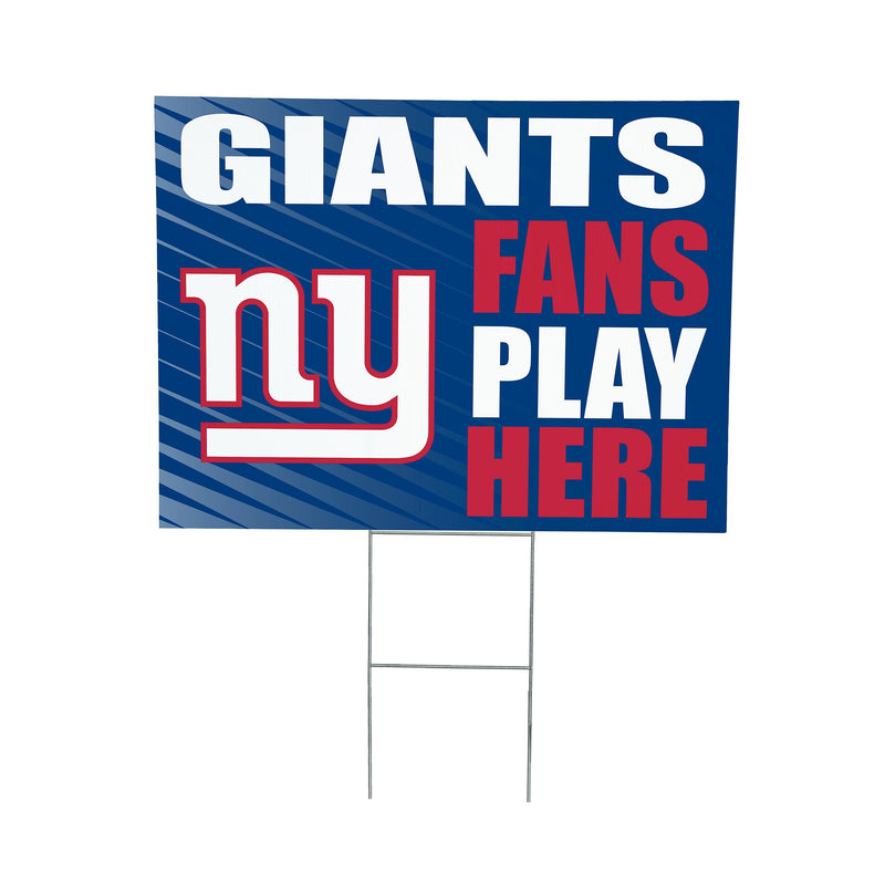 New York Giants Yard Sign "Fans Play Here"