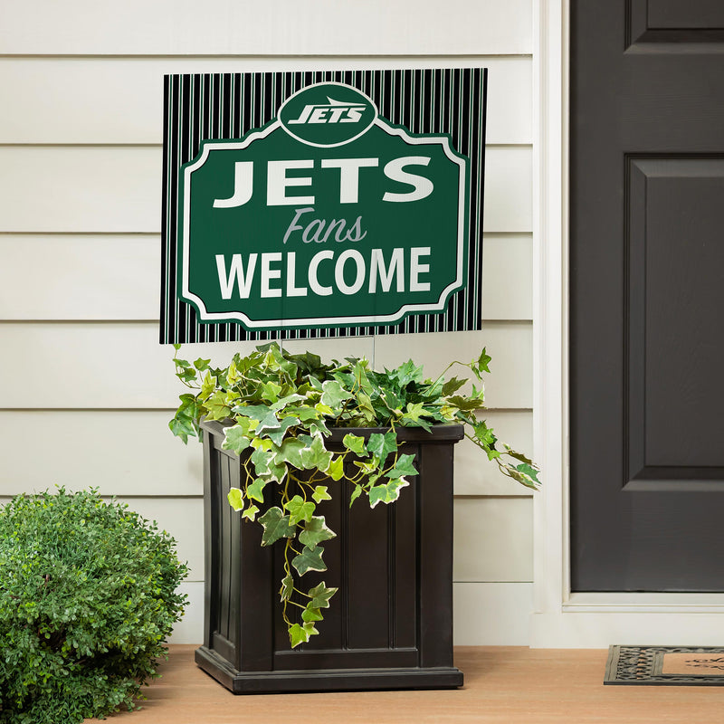 New York Jets Yard Sign, "Fans Welcome"