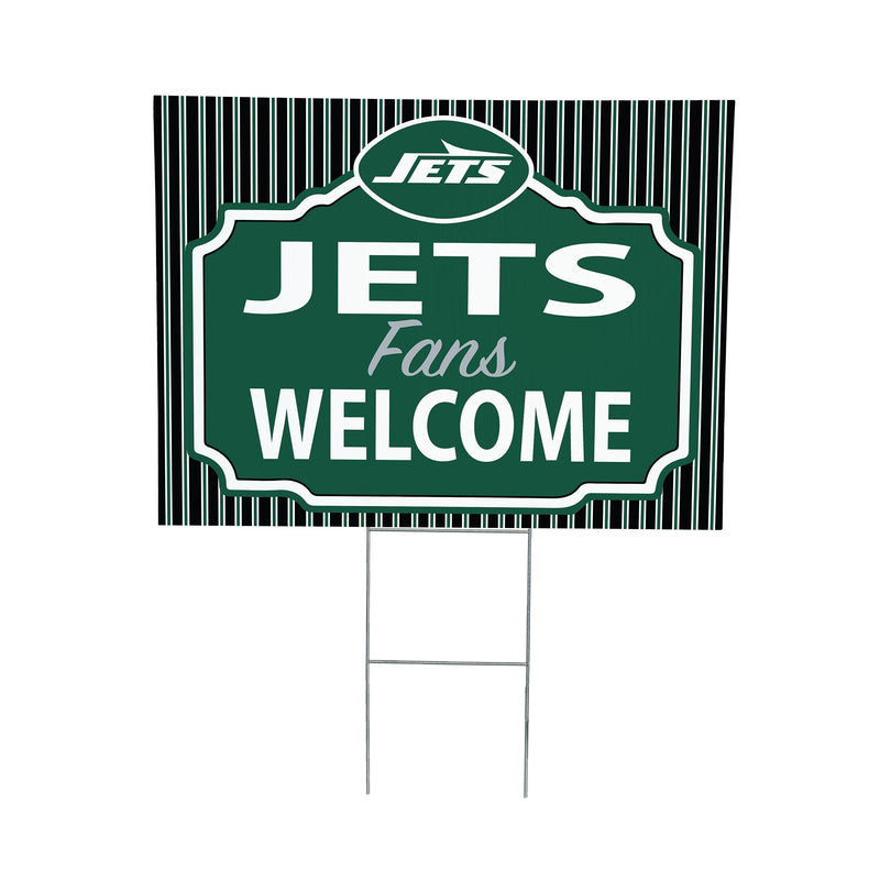New York Jets Yard Sign, "Fans Welcome"
