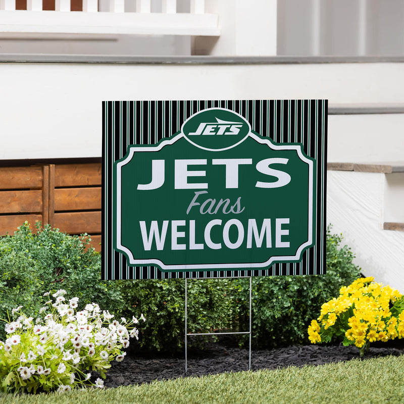 New York Jets Yard Sign, "Fans Welcome"