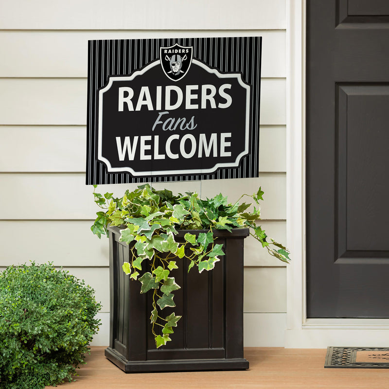 Las Vegas Raiders Yard Sign, "Fans Welcome"