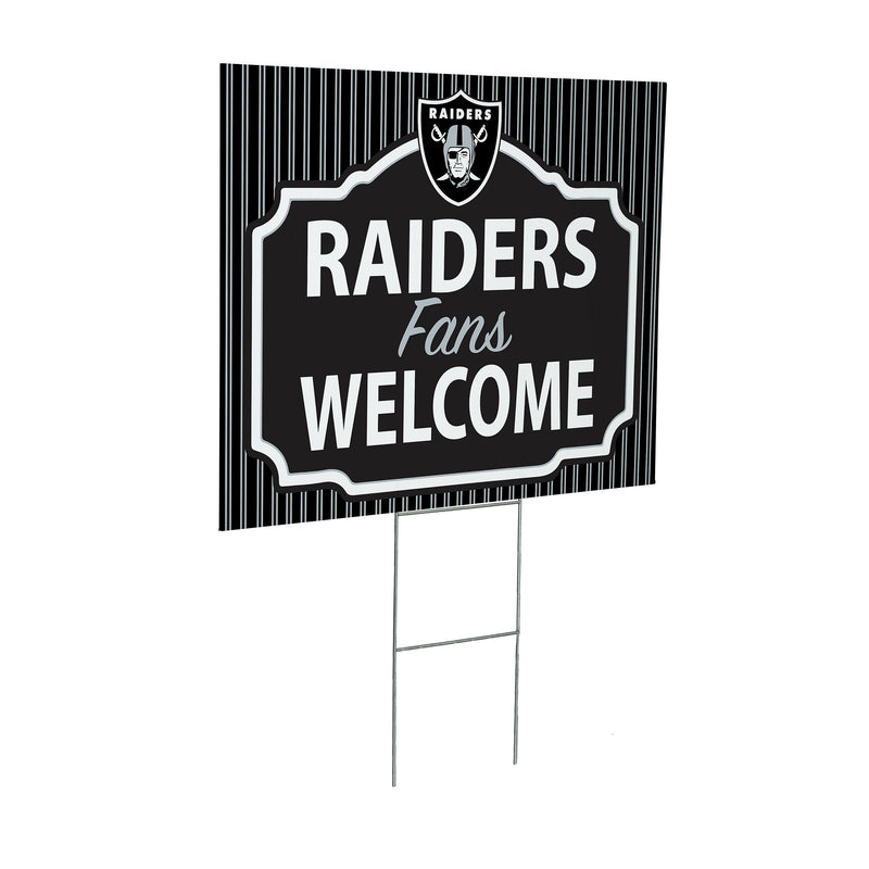 Las Vegas Raiders Yard Sign, "Fans Welcome"