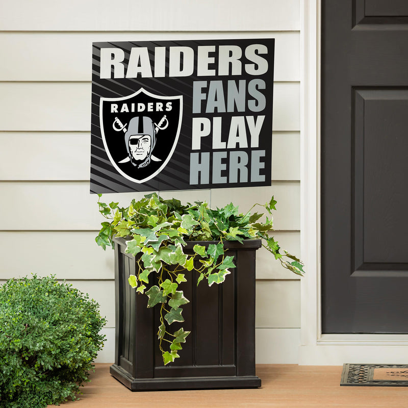 Las Vegas Raiders Yard Sign "Fans Play Here"
