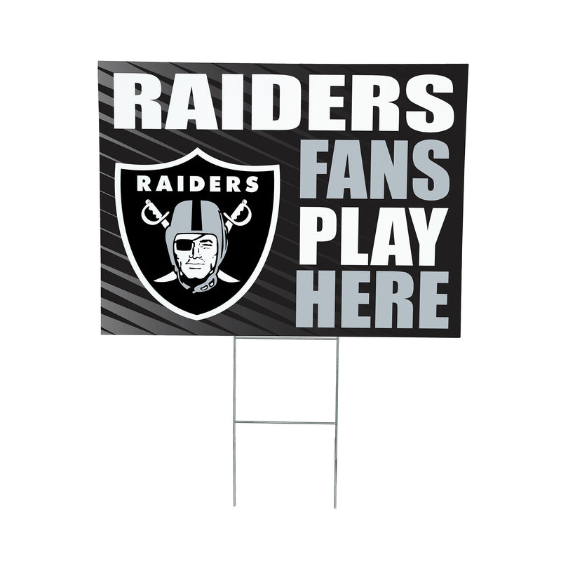 Las Vegas Raiders Yard Sign "Fans Play Here"