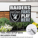 Las Vegas Raiders Yard Sign "Fans Play Here"