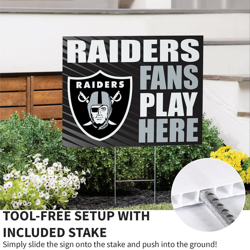 Las Vegas Raiders Yard Sign "Fans Play Here"