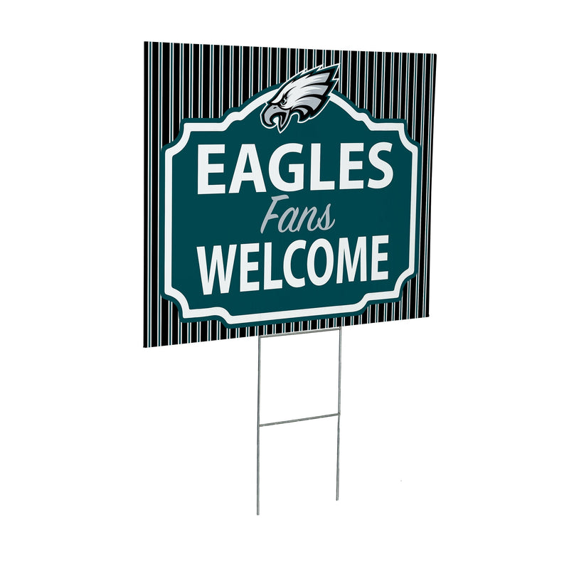 Philadelphia Eagles Yard Sign, "Fans Welcome"