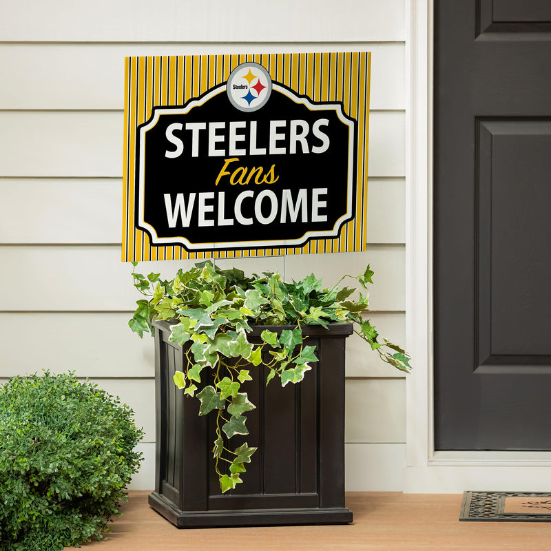 Pittsburgh Steelers Yard Sign, "Fans Welcome"