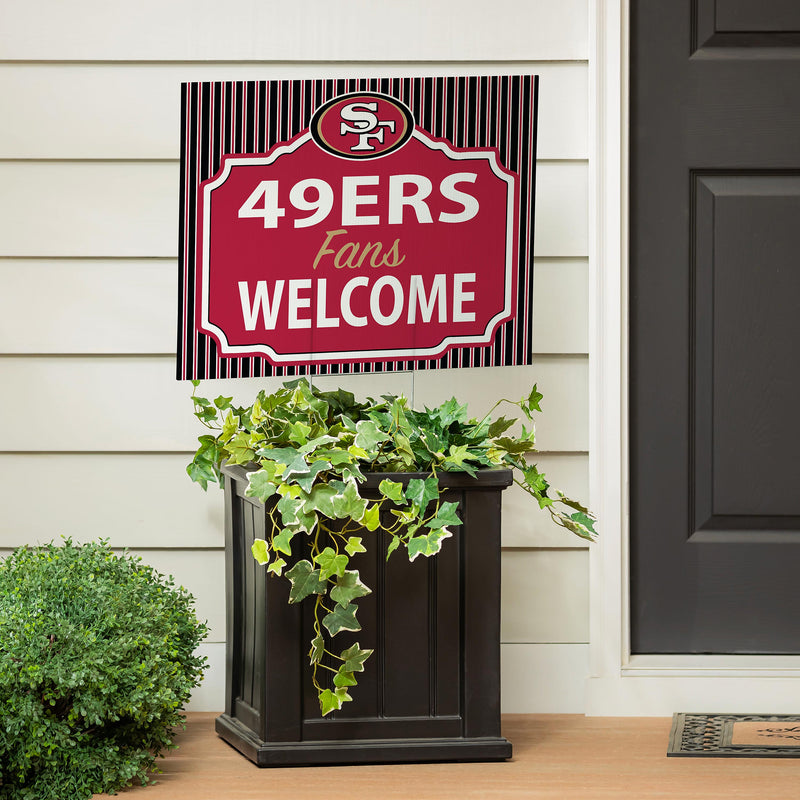 San Francisco 49ers Yard Sign, "Fans Welcome"
