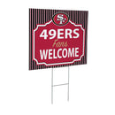 San Francisco 49ers Yard Sign, "Fans Welcome"