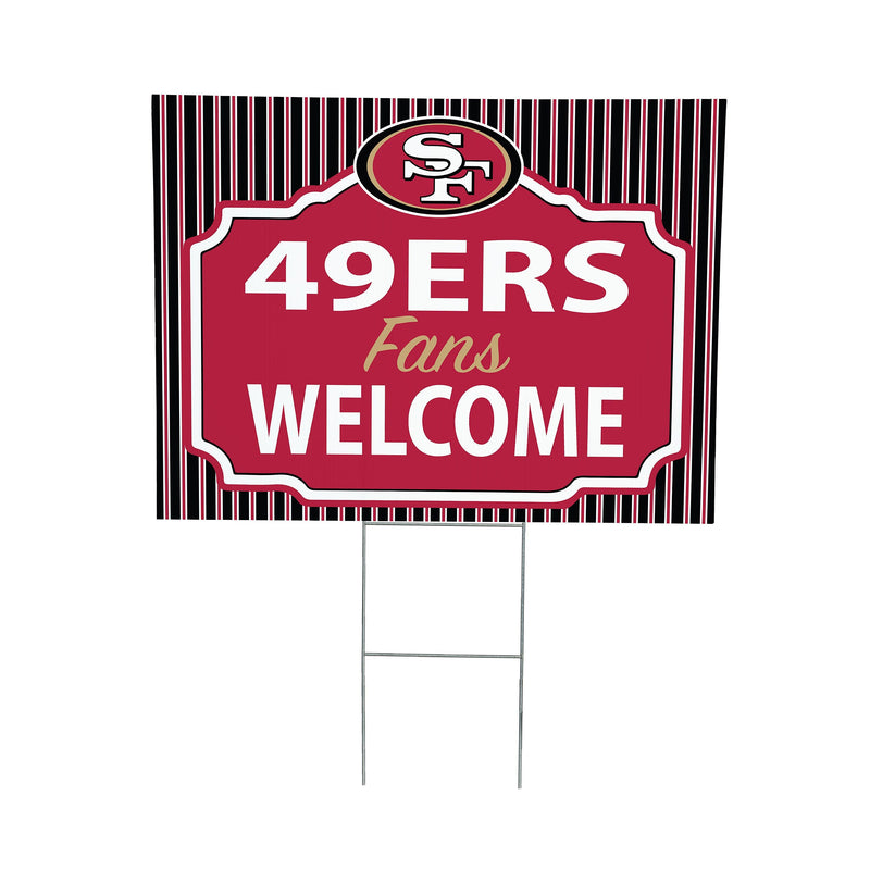 San Francisco 49ers Yard Sign, "Fans Welcome"