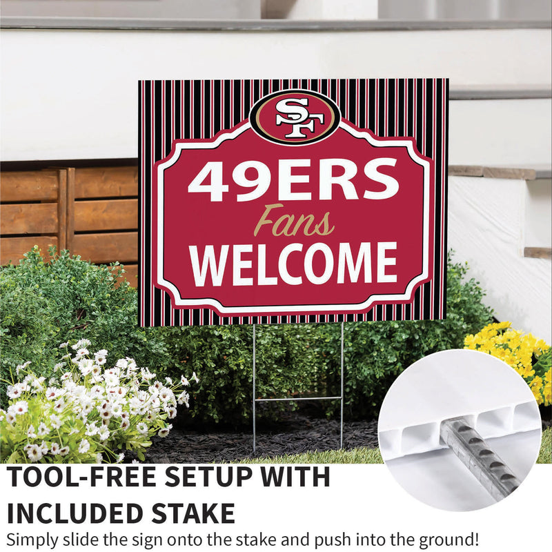 San Francisco 49ers Yard Sign, "Fans Welcome"