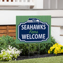 Seattle Seahawks Yard Sign, "Fans Welcome"