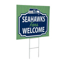 Seattle Seahawks Yard Sign, "Fans Welcome"