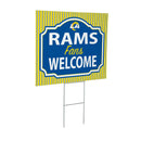 Los Angeles Rams Yard Sign, "Fans Welcome"