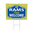 Los Angeles Rams Yard Sign, "Fans Welcome"