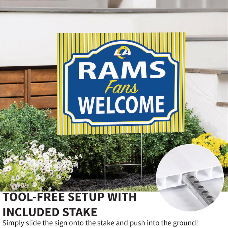 Los Angeles Rams Yard Sign, "Fans Welcome"