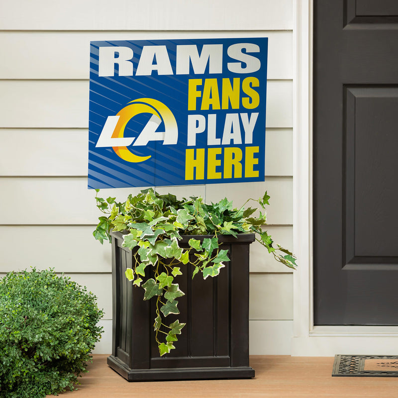 Los Angeles Rams Yard Sign "Fans Play Here"