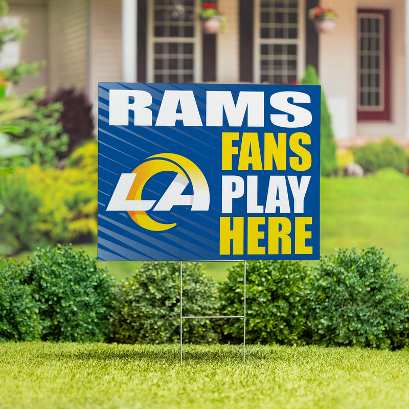 Los Angeles Rams Yard Sign "Fans Play Here"