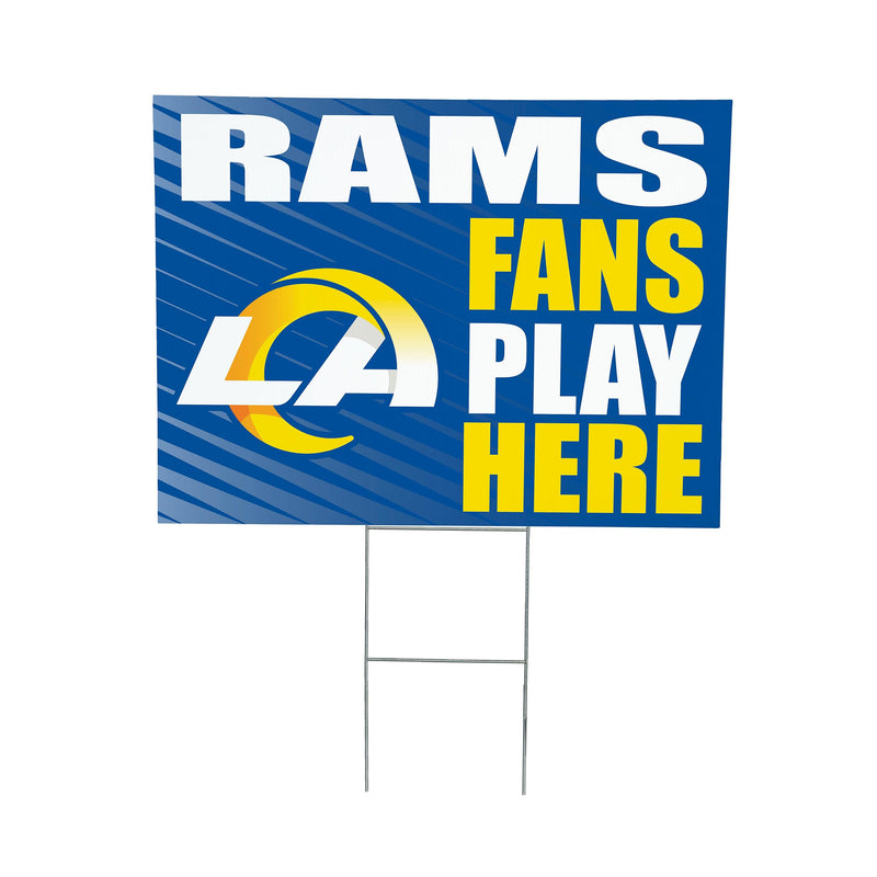 Los Angeles Rams Yard Sign "Fans Play Here"