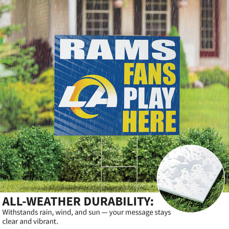 Los Angeles Rams Yard Sign "Fans Play Here"