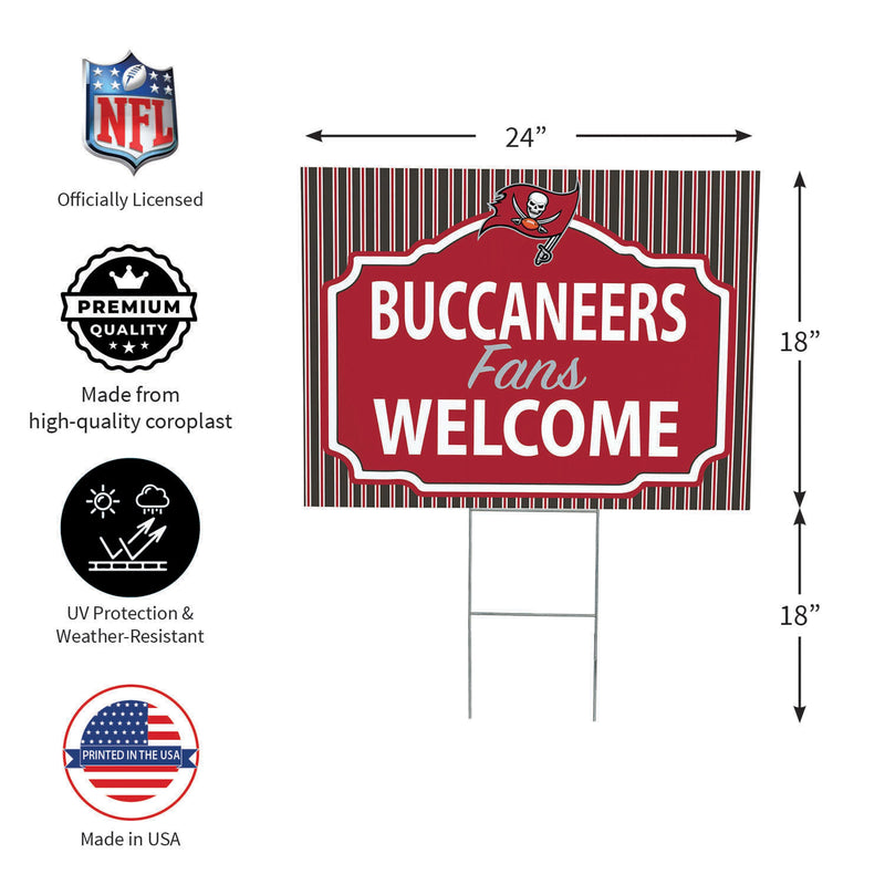 Tampa Bay Buccaneers Yard Sign, "Fans Welcome"