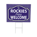 Colorado Rockies Yard Sign, "Fans Welcome"