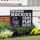 Colorado Rockies Yard Sign "Fans Play Here"