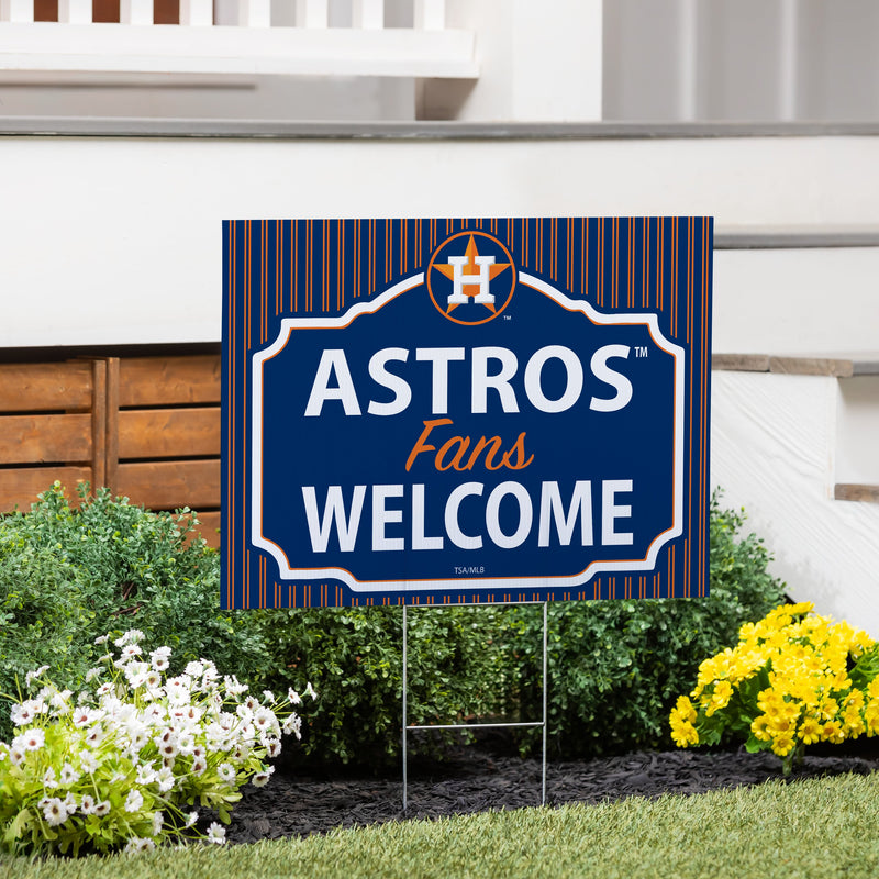 Houston Astros Coroplast Yard Sign, "Fans Welcome"
