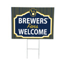 Milwaukee Brewers Yard Sign, "Fans Welcome"