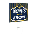 Milwaukee Brewers Yard Sign, "Fans Welcome"