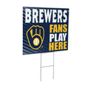 Milwaukee Brewers Yard Sign "Fans Play Here"