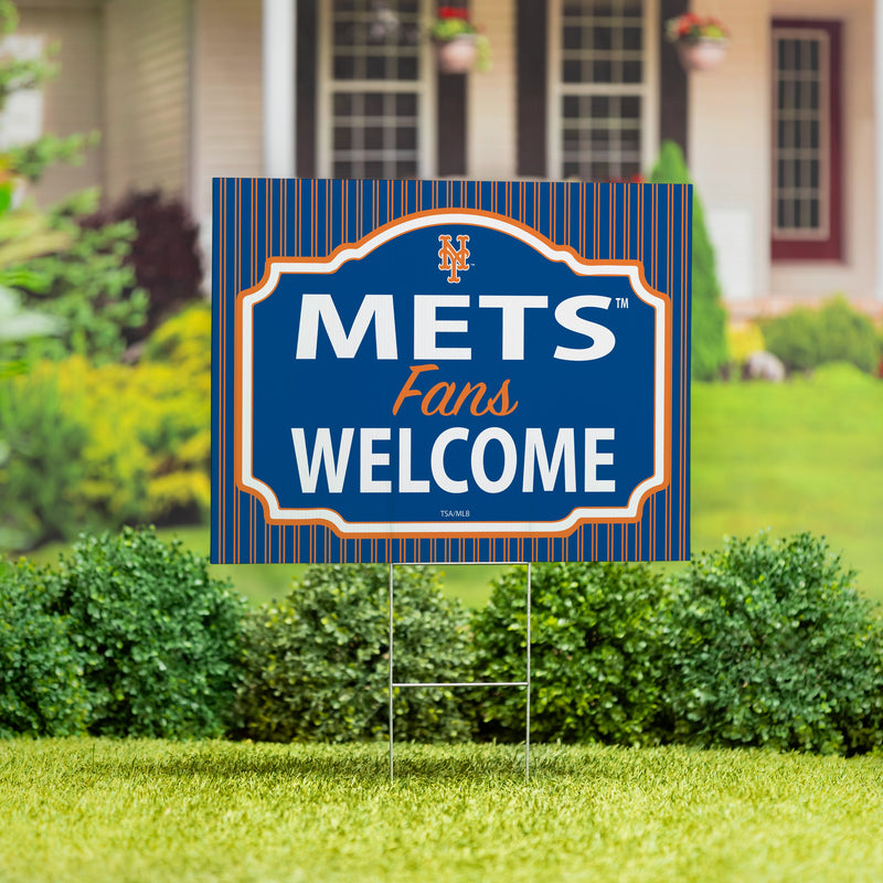 New York Mets Yard Sign, "Fans Welcome"