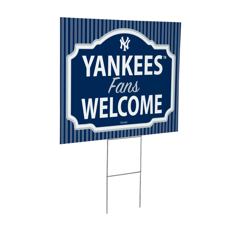 New York Yankees Yard Sign, "Fans Welcome"