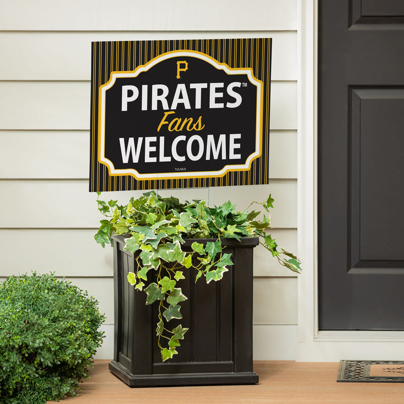 Pittsburgh Pirates Yard Sign, "Fans Welcome"