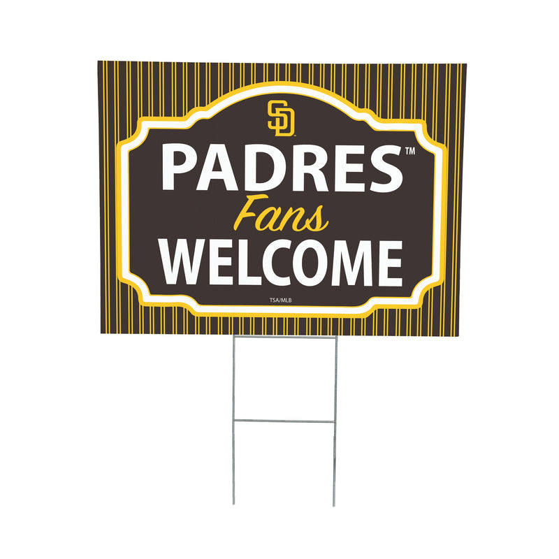 San Diego Padres Yard Sign, "Fans Welcome"