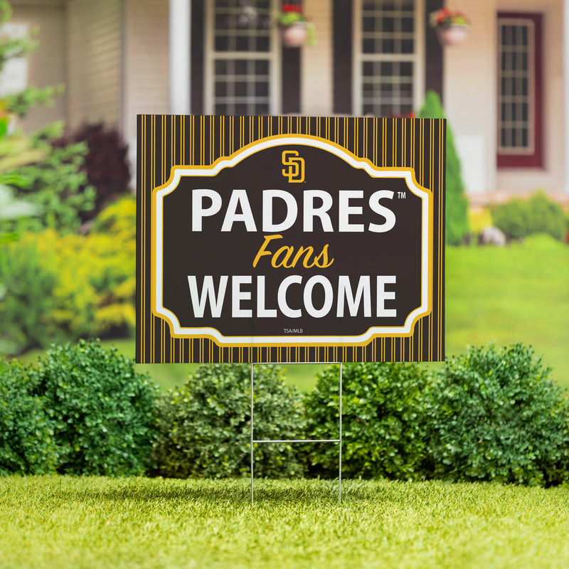 San Diego Padres Yard Sign, "Fans Welcome"