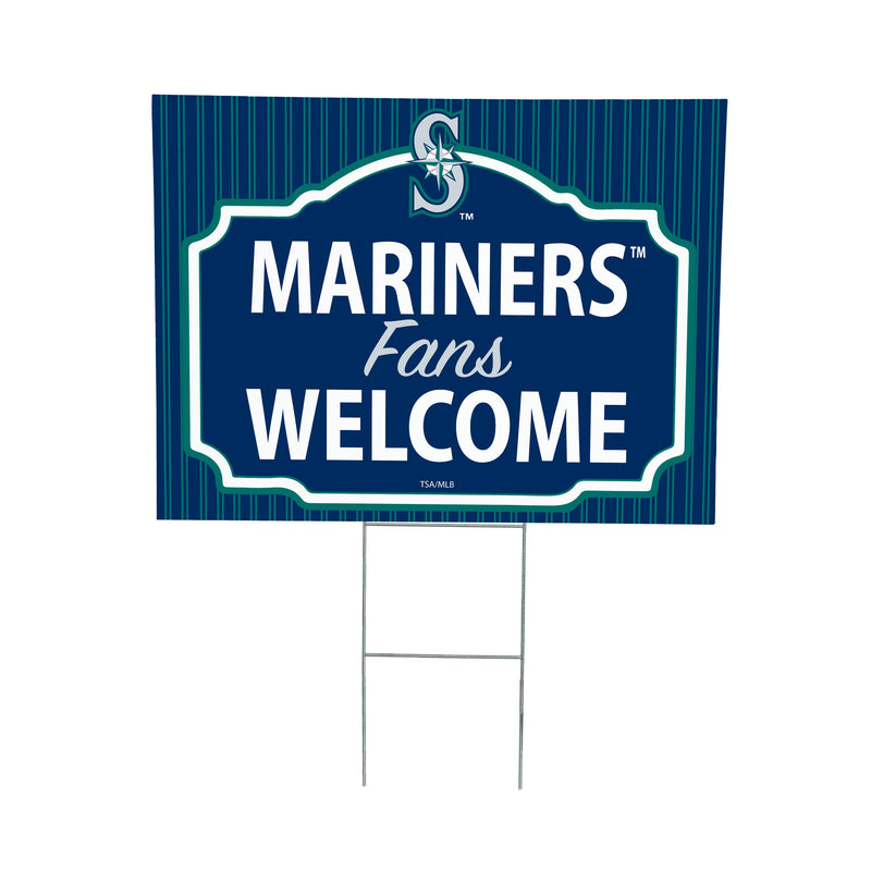 Seattle Mariners Yard Sign, "Fans Welcome"