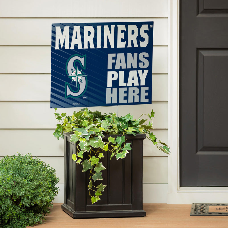 Seattle Mariners Yard Sign "Fans Play Here"