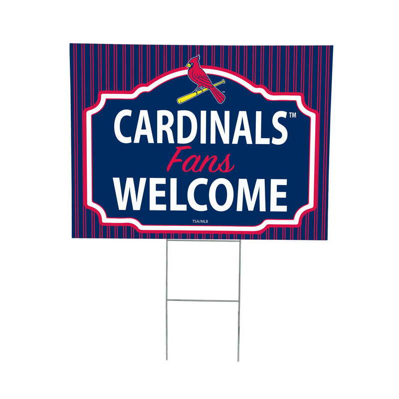 St Louis Cardinals Yard Sign, "Fans Welcome"