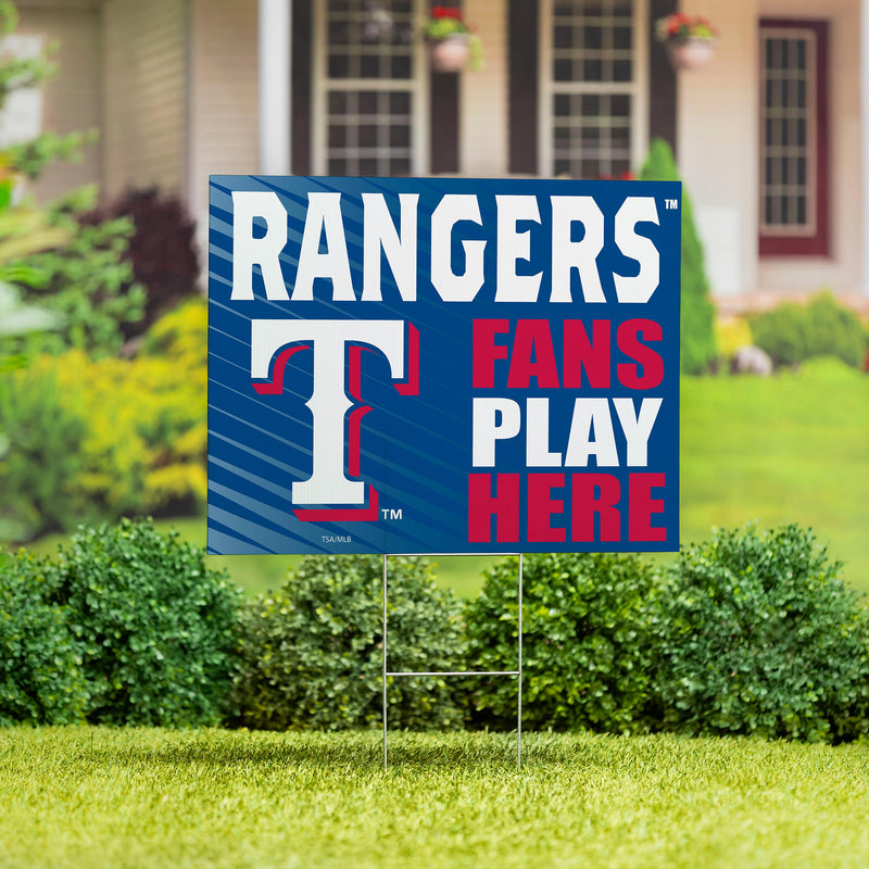 Texas Rangers Yard Sign "Fans Play Here"