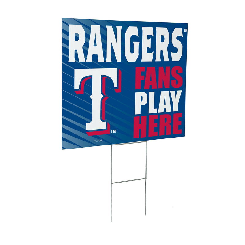 Texas Rangers Yard Sign "Fans Play Here"