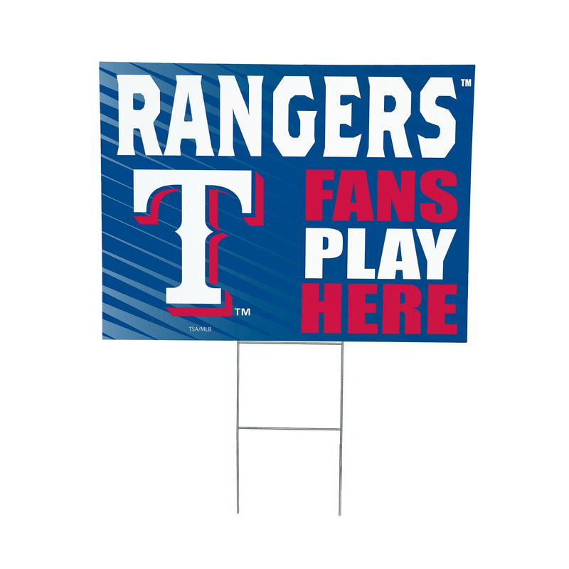 Texas Rangers Yard Sign "Fans Play Here"