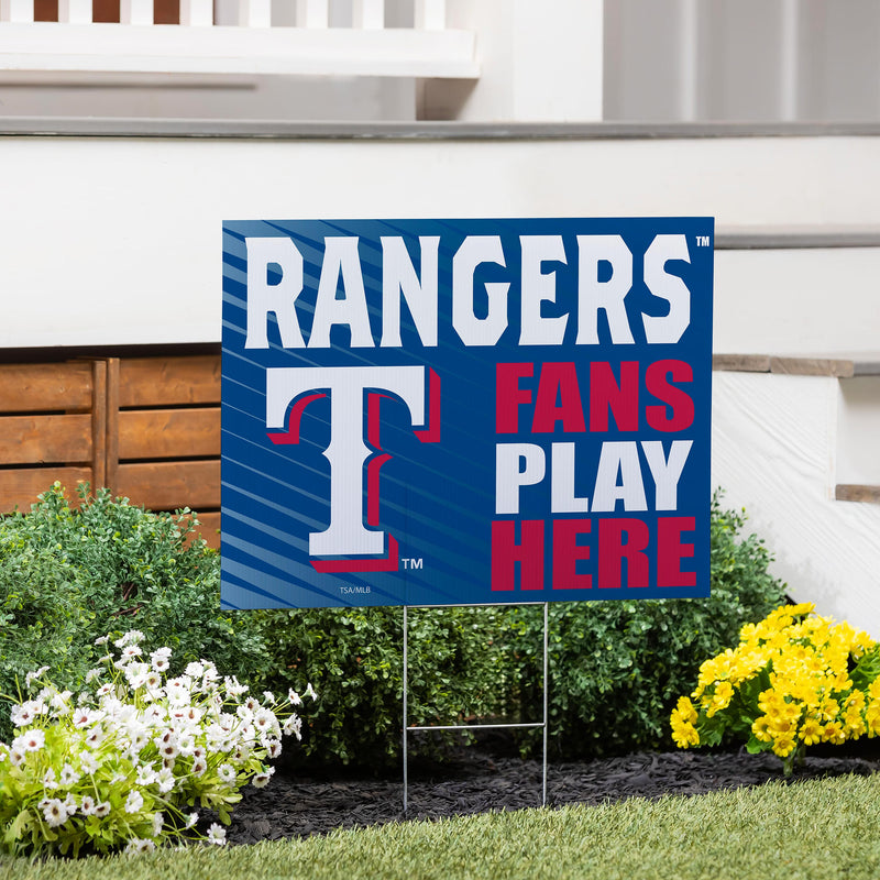 Texas Rangers Yard Sign "Fans Play Here"