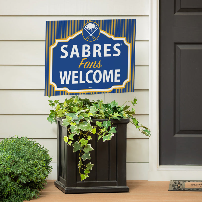Buffalo Sabres Yard Sign, "Fans Welcome"