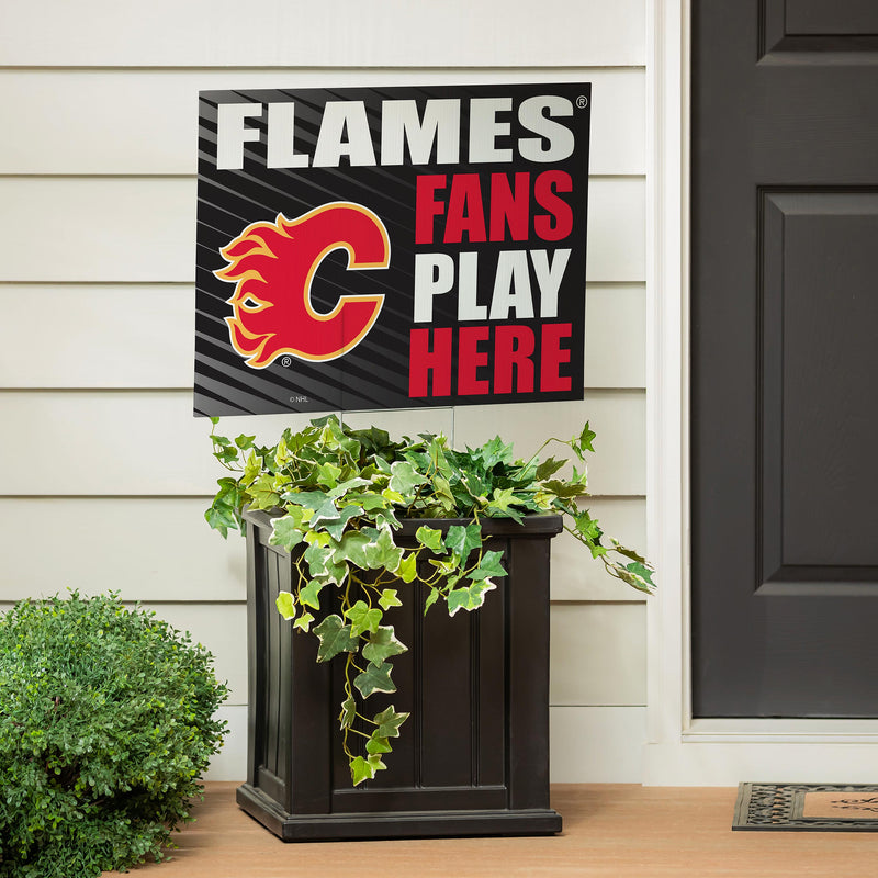 Calgary Flames Coroplast Yard Sign "Fans Play Here"